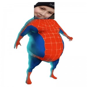 Create meme: fat Superman pictures, fat superhero, inflatable costume