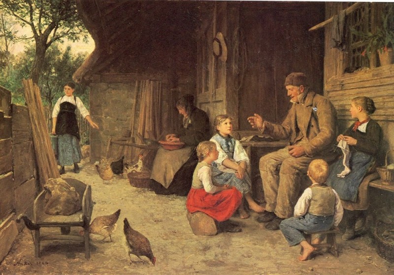 Создать мем: масляная живопись, немецкая живопись, альберт анкер albert anker 1831-1910