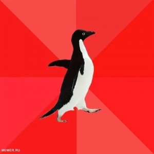 Создать мем: социально-агрессивный пингвин