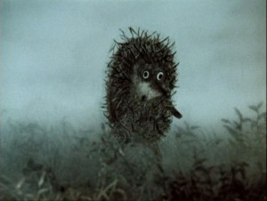 Create meme: cartoon hedgehog in the fog, hedgehog in the fog cartoon 1975, hedgehog in the fog