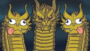Create meme: gidora, king gidora meme, the three heads of the dragon meme