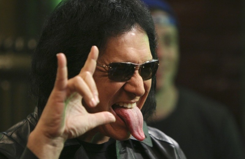 Create meme: Gene Simmons kiss, protruding tongue, Kiss Gene Simmons without makeup