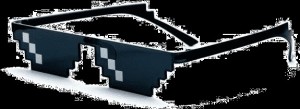 Create meme: pixel points on a transparent background, glasses deal with it, black pixel glasses
