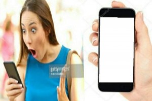 Create meme: mobile phone, girl, woman in shock