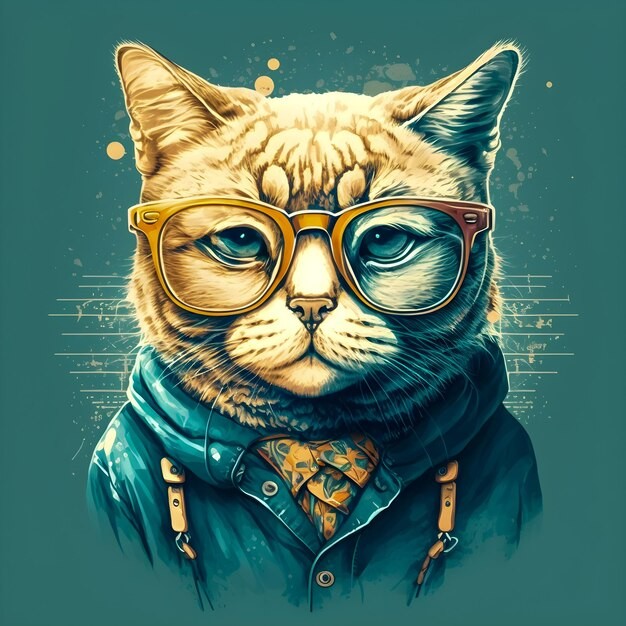 Create meme: cat art, cat , cat illustration