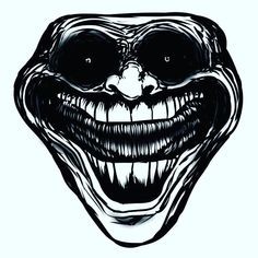 Create meme: trollface monster, trollface scary faces, uncanny trollge