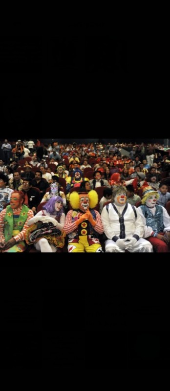 Create meme: a crowd of clowns, clown , clowns in the circus