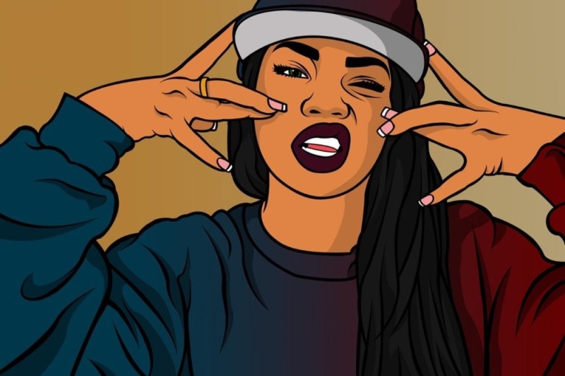 Create meme: graffiti glam go gang, drawing of a girl nigga style, hip hop