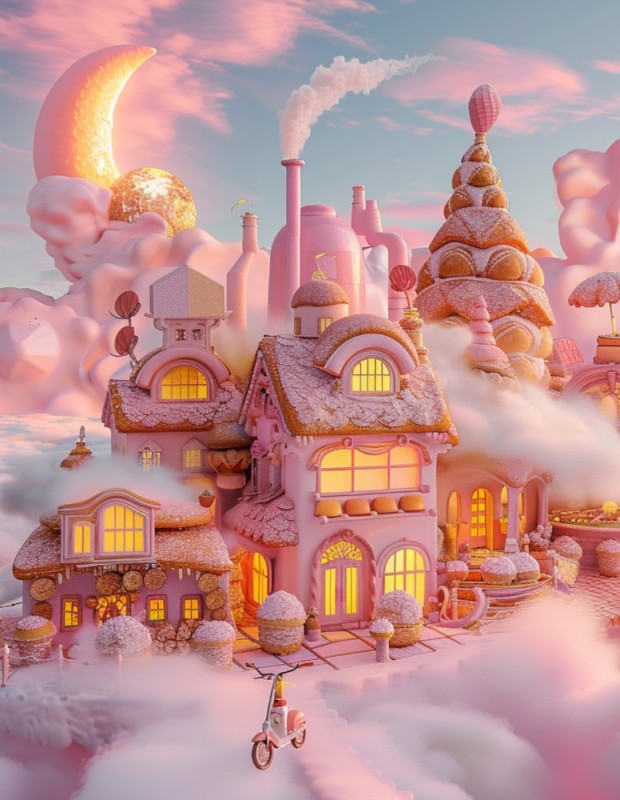 Create meme: The magic city, Sweet house, a fantastic dream home