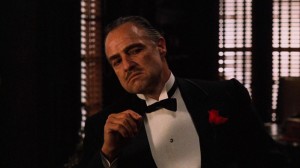 Create meme: Corleone, don Corleone Smoking a cigar, Marlon Brando the godfather