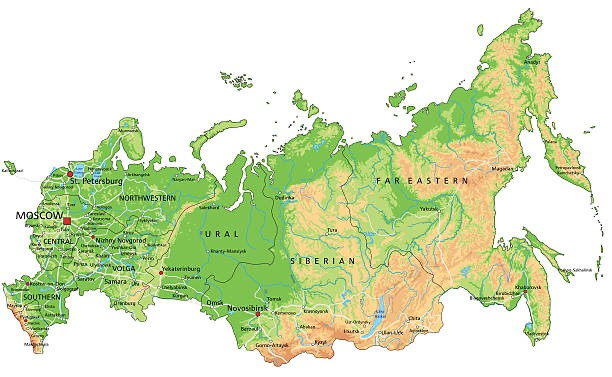 Create meme: map of Russia, physical map of russia, detailed map of russia