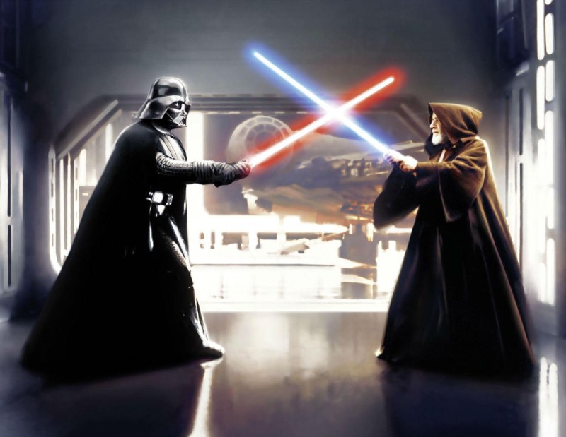 Create meme: Obi Wan Kenobi and Darth Vader, Darth Vader , Obi WAN Kenobi vs Darth Vader