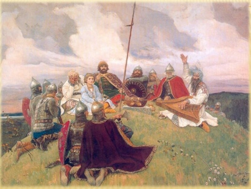 Create meme: vasnetsov paintings, vasnetsov bayan painting, vasnetsov 's painting bayan