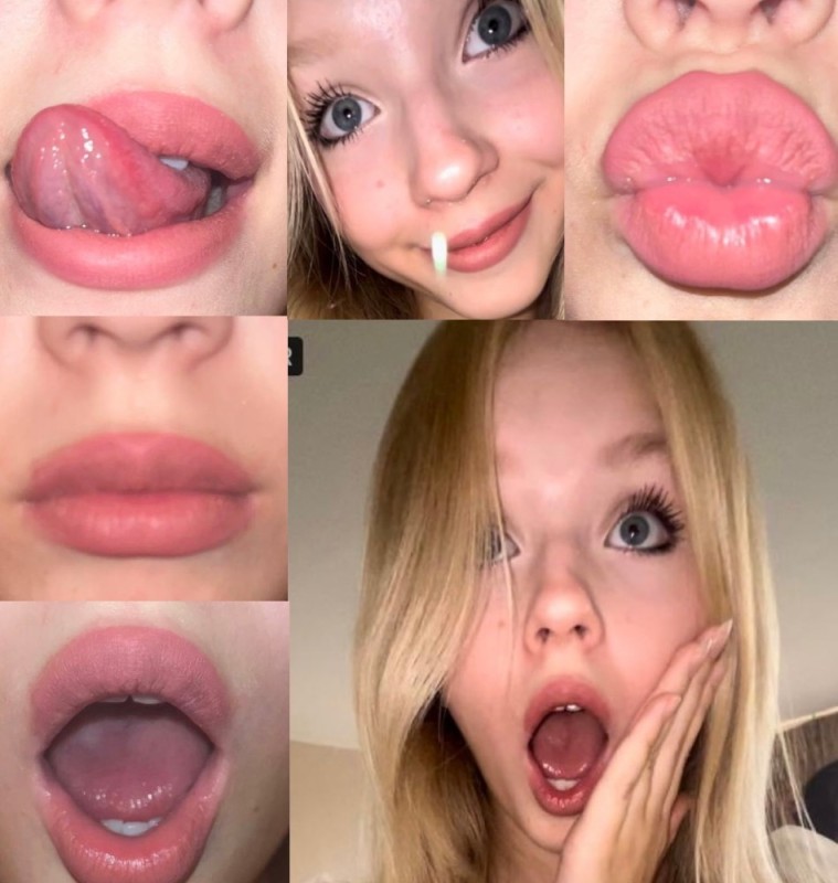 Create meme: natural lips, made lips, girl lips