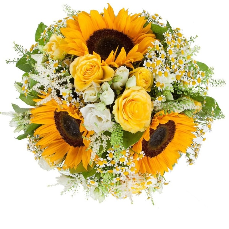 Create meme: bouquet of sunflowers, bouquets with sunflowers and other flowers, bouquet with sunflowers