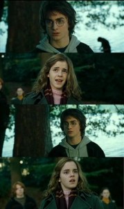 Create meme: harry potter memes, Harry meets up with Hermione, Harry Potter