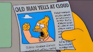 Создать мем: old man yells, мем из симпсонов, old man yells at cloud