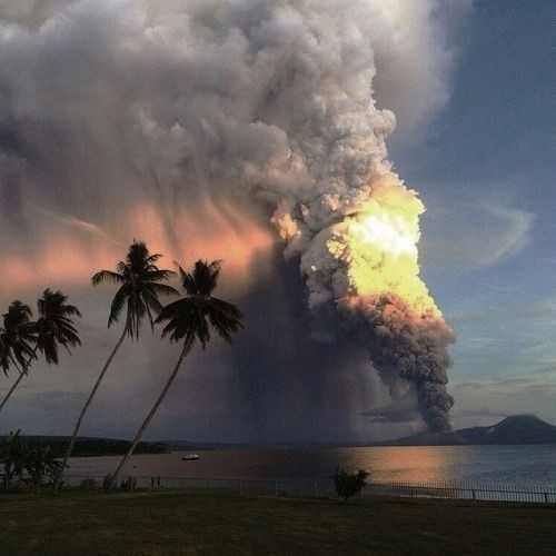 Create meme: volcano eruption , gerasimov alexey, the eruption of the volcano 