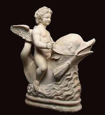 Create meme: cupid statue greece, ancient sculptures, erot on the dolphin hermitage