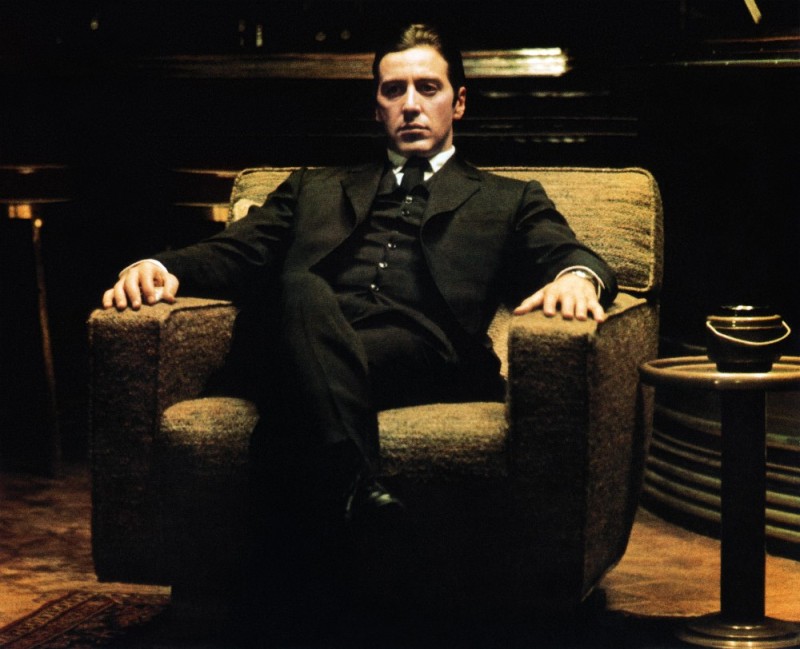 Create meme: The archetype of the ruler is male, don corleone in the chair, the godfather in the chair