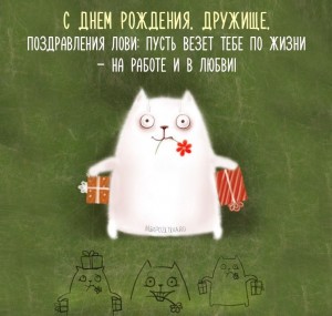 Создать мем: открытки с днем рождения, поздравления с днем рождения другу прикольные, открытки с днем рождения с котом прикольные