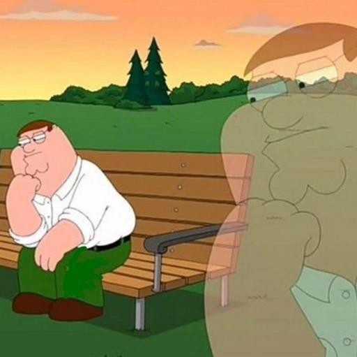 Create meme: Peter Griffin , Peter Griffin on the bench, family guy meme 