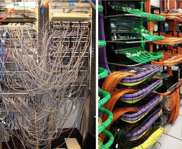 Create meme: structured cabling system, Paradise of the wire perfectionist, cable management