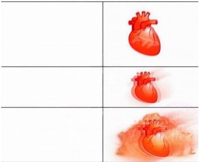 Создать мем: сердце бьется слева, рукописный текст, мемы про сердце