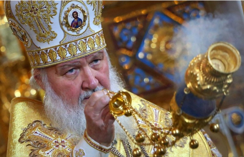 Create meme: orthodox priest, Cyril , Patriarch Kirill with a censer