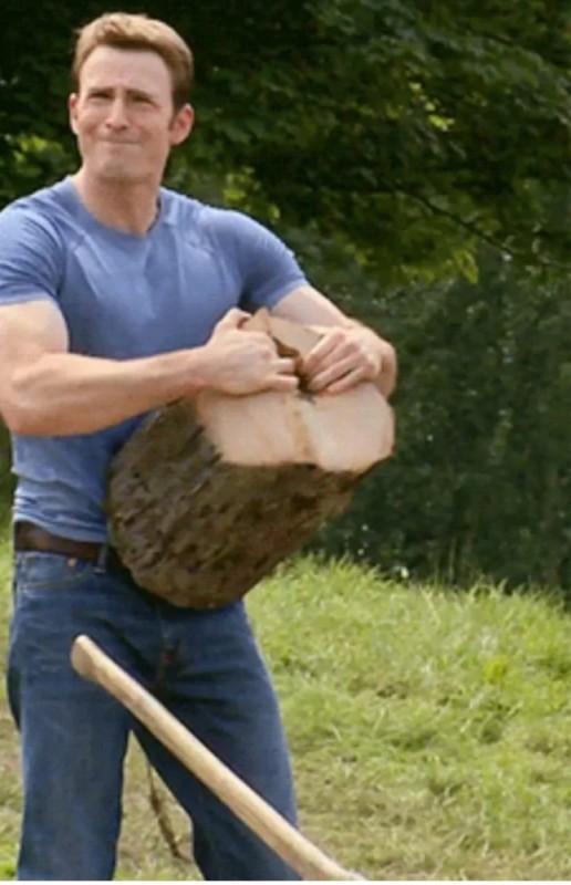 Create meme: Chris Evans , Chris Evans the log, Captain America rips a log