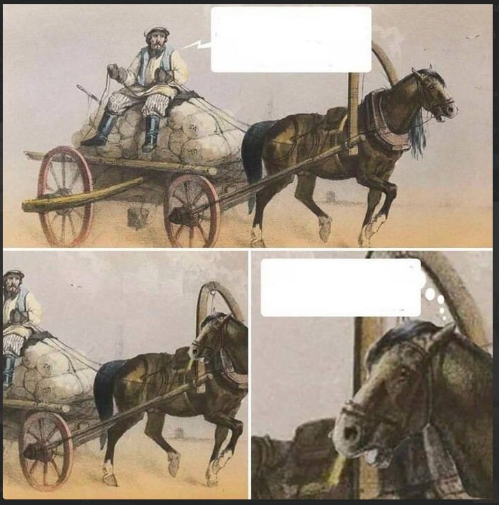 Создать мем: повозка с лошадью, ямщик, повозка с лошадью рисунок