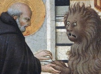 Create meme: sano di pietro St. jerome, suffering middle ages Leo, St. Jerome and the lion of the Middle Ages