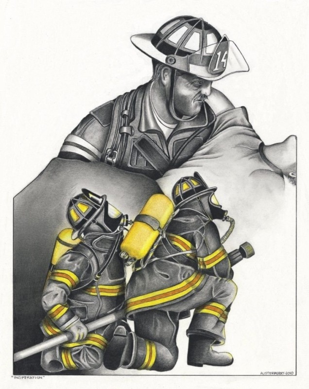 Создать мем: рисуем пожарного, рисунок на тему профессия пожарный, пожарник рисунок