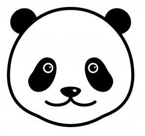 Создать мем: панда контур, панда рисунок, панда рисунок для детей