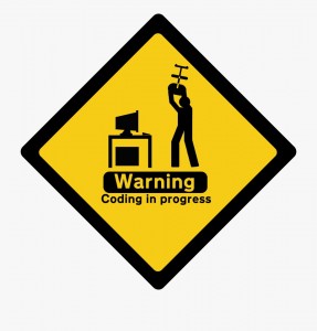 Create meme: warning , sticker progress, sign men at work
