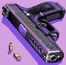 Создать мем: фиолетовый пистолет, огнестрельное оружие, vaporwave gun