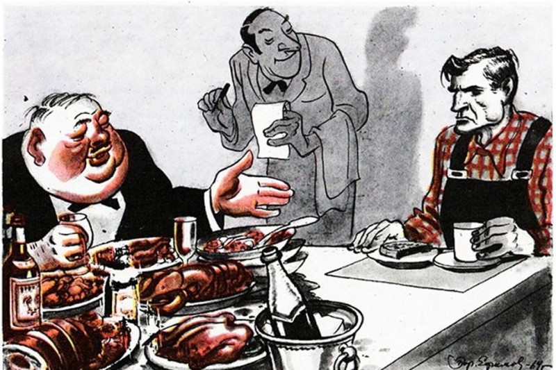 Создать мем: советские карикатуры, советская карикатура буржуазный ученый, карикатуры ссср