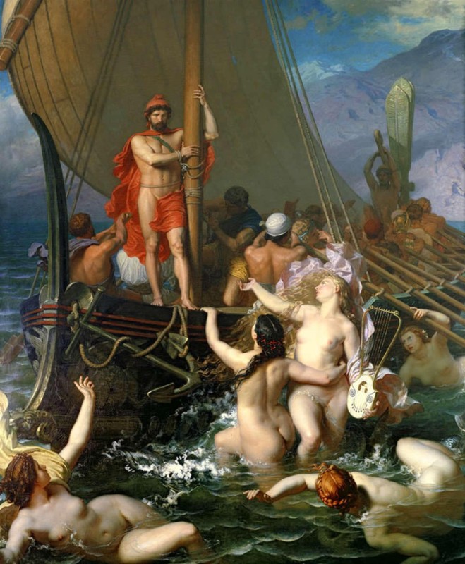 Create meme: Odysseus and the Sirens painting, Odyssey painting, John William Waterhouse, Ulysses and the Sirens, 1837