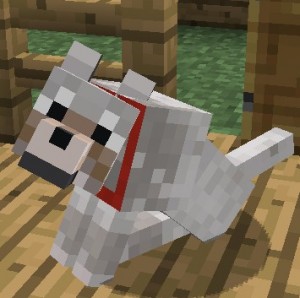 Create meme: wolf minecraft circus, wolf minecraft meme, a dog in minecraft