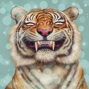 Create meme: grin of a tiger, tiger