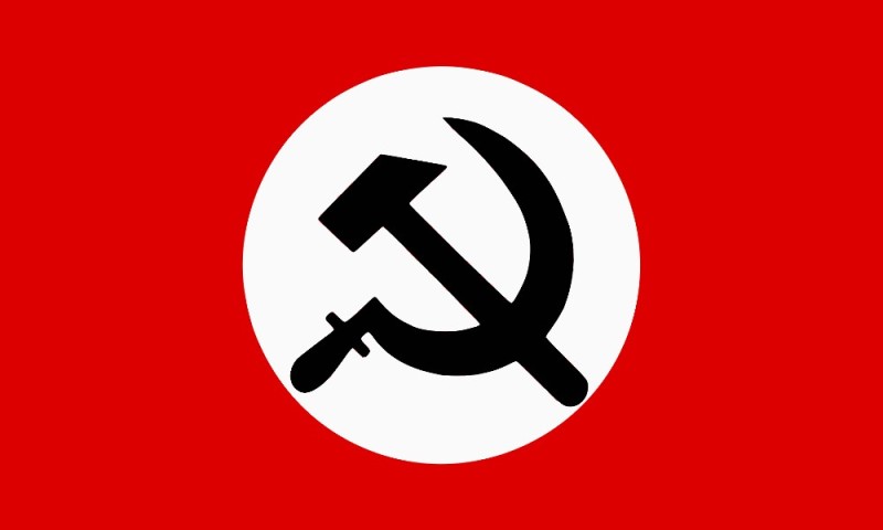 Create meme: National Bolshevik Party, symbol of the third reich, the hammer and sickle 