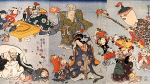 Create meme: Japanese prints Ukiyo-e demons, ancient Japanese gods, Utagawa Kunisada