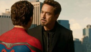 Create meme: Tony stark and Peter Parker return home, Tony stark and Peter Parker, Robert Downey