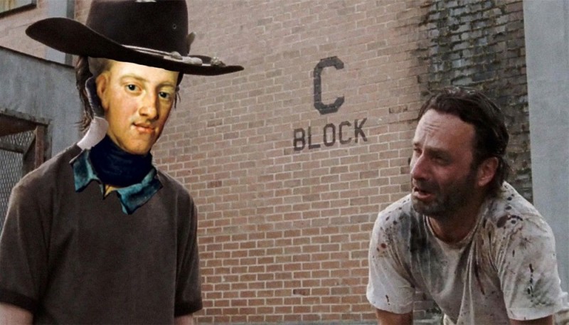 Create meme: the walking dead Rick and Carl meme, walking dead Carl meme, Carl meme 