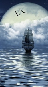 Create meme: sailboat, sail, ship and moon pictures