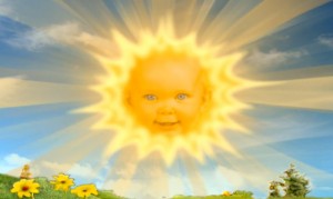 Создать мем: the sun from teletubbies grown up, солнце детям, солнышко телепузики