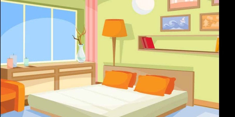 Create meme: room with furniture vector, cartoon bedroom, cartoon room