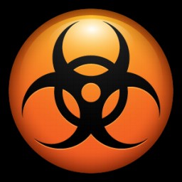 Create meme: icon 128x128, biohazard icon metal, biohazard orange