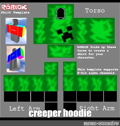 Meme Creeper Hoodie All Templates Meme Arsenal Com - roblox shirt template green hoodie