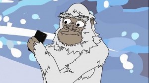 Create meme: snow, Bigfoot exists, Bigfoot